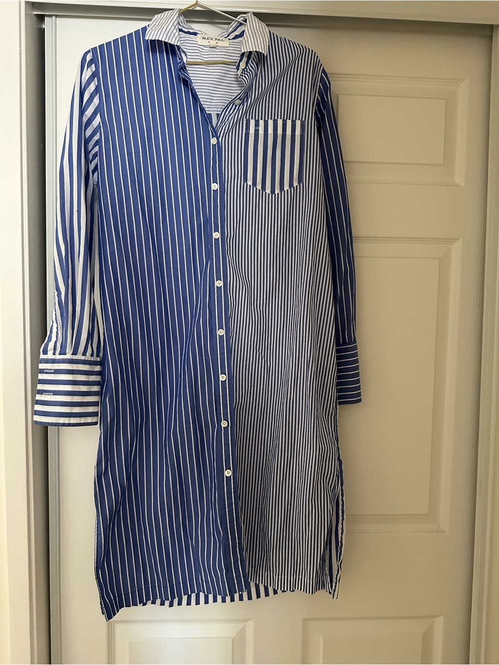 Alex Mill Blue and White Striped Midi Shirt Dress